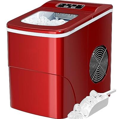 Ice Makers Countertop - Silonn Portable Ice Maker Machine for Countertop,  Make 26 lbs Ice in 24 hrs, 2 Sizes of Bullet-Shaped Ice with Ice Scoop and  Basket, Red - Yahoo Shopping