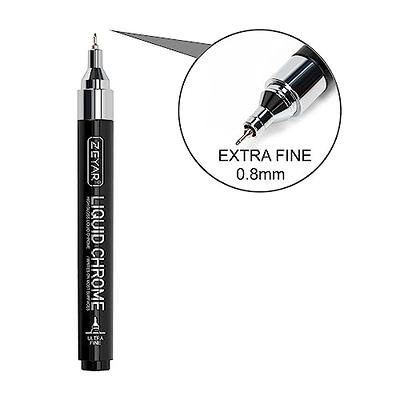 ZEYAR Liquid Chrome Marker Paint Marker, Shiny Silver Pen for smooth  surfaces, High-gloss display effects, Needle Extra Fine (2) - Yahoo Shopping