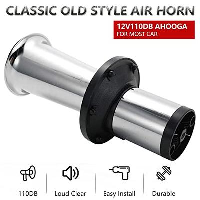 Chrome 12v Klaxton Ahhooogah Old Style Vintage Air Horn Chrome