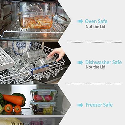 ROSOS Glass Food Storage Containers with Lids Airtight 6 Pack, Glass  Storage Containers with Lids for Food, Not Easy Broken & Leak Proof, Glass  Containers with Lids for Oven/Dishwasher Safe, Blue 