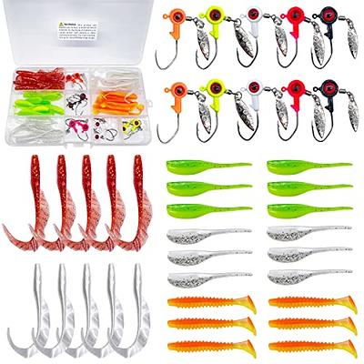 Dr.Fish 10 Pack Marabou Feather Jigs Fishing Jig Heads for Bass Crappie  Trout Walleye Round Ball Fishing Lures Jigs Kit Panfish Bluegill Freshwater  Lures 1/16oz - Yahoo Shopping