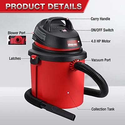 WECLEAN 4 Gallon 5.5 Peak HP Commercial Wet Dry Vacuum Cleaner Shop Vac for  Outdoor Patio Wet & Dry Construction Shop Vac with Blower Gift for Father