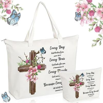 Talltalk 9 Pcs Christian Bible Tote Bags for Women Canvas Floral Verse  Inspirational Scripture Tote Bag Bulk Religious Gift Reusable Shopping Bags  for