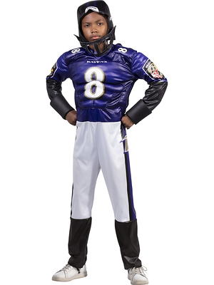 DC B Brady NFL Boys Rookie Muscle Suit, Red/Black/White Halloween Costume 