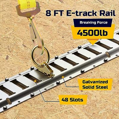 Trekassy 8ft Horizontal E-Track Tie-Down Rail Kit with 8 Steel O-Ring  Anchors and 8 Rope Tie Offs for Truck Bed, Trailers- Silver - Yahoo Shopping