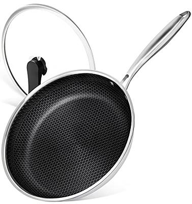 LOLYKITCH 6 QT Tri-Ply Stainless Steel Saute Pan with Lid,Deep Frying  pan,Large Skillet,Jumbo Cooker,Induction Pan,Dishwasher and Oven Safe.