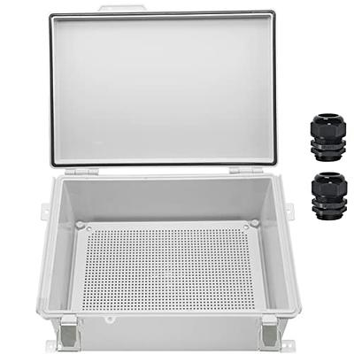 TICONN Waterproof Electrical Junction Box IP67 ABS Plastic Enclosure with  Hinged Cover with Mounting Plate, Wall Brackets, Cable Glands (Clear,  11x7.5x5.5) - Yahoo Shopping