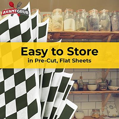 Grease Resistant Paper Sheets, Black Checkered, 12 x 12 for