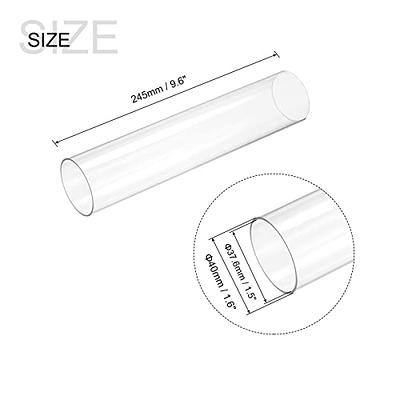 MECCANIXITY Plastic Pipe Rigid Polycarbonate Round Tube Clear 1.5