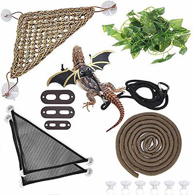 kathson Reptile Tank Hanging Vines Plants,Bearded Dragons Habitat Bendable  Jungle Climbing Fake Vine Terrarium Decorations for