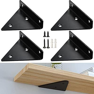 Black Shelf Bracket , 4 Pcs 3.1 ,Shelf Supports - Hidden Brackets for  Floating Wood Shelves - Concealed Blind Shelf Support – Screws and Wall  Plugs Included - Yahoo Shopping