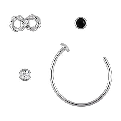 Fullsexy 8 Pcs Face Nose Ring Surgical Stainless Steel Nose Hoop Piercings  Nose Rings Lip Clip Body Jewelry: Buy Online at Best Price in UAE -  Amazon.ae