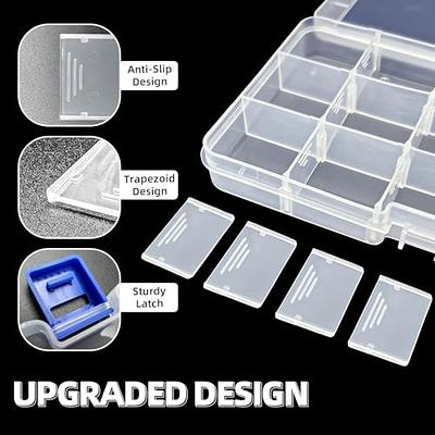 1pc 15 Girds Clear Large Plastic Organizer Box with Dividers Bead