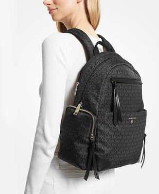 Michael Kors Prescott Black Signature Logo Large Backpack - Black