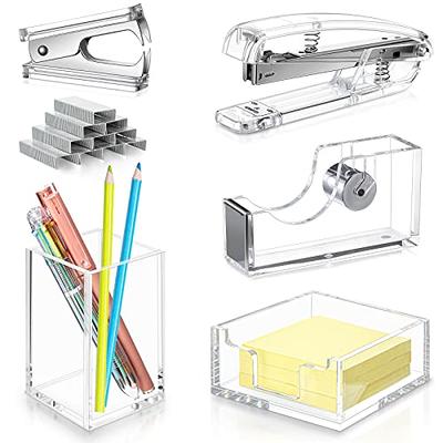 6 Pieces Clear Office Desk Accessories for Women Office Supplies