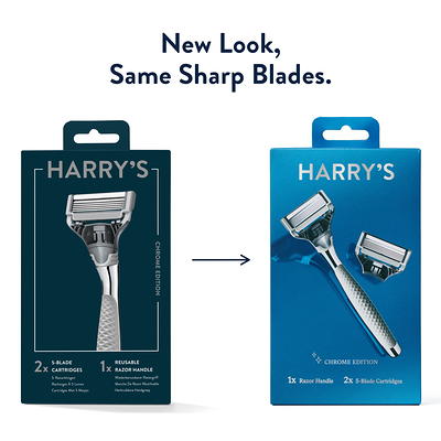 Harry's Men's Razor: Chrome Edition Handle & 2 Count Razor Blade Cartridges  - Yahoo Shopping