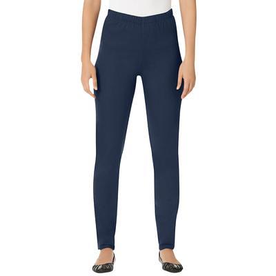 Plus Size Women's Stretch Cotton Legging by Woman Within in Heather Navy ( Size M) - Yahoo Shopping