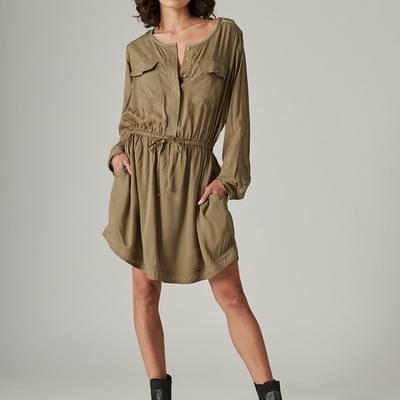 Lucky Brand Pintuck Tiered Knit Henley Dress - Women's Clothing Dresses in  Huckleberry - Yahoo Shopping