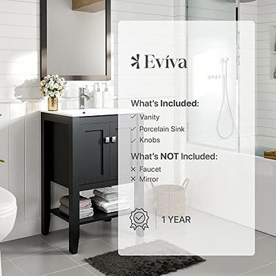 Bellemave 30 Inch Bathroom Vanity and Sink Combo,Double Door Freestanding  Bathroom Vanity Sink Set with Soild Wood Frame, Single Resin Vessel Sink