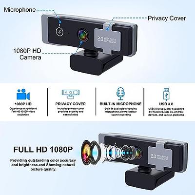 Manual focus] Full HD Webcam 1080P - Pro Web Camera with Stereo Microphone  - USB Computer Camera for PC Laptop Desktop Mac Video Calling, Conferencing  Skype  