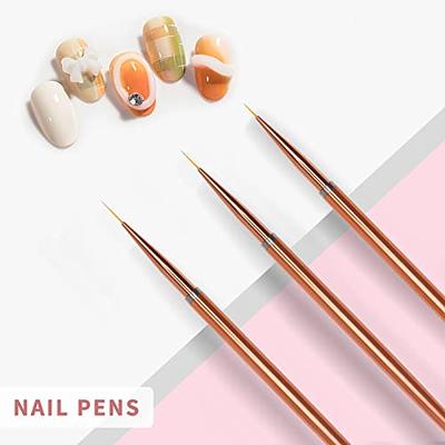 Makartt 3Pcs Nail Art Brushes, Thin Liner Brush Detail Design Pen Set