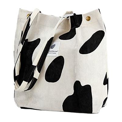 Cute Tote Bags Canvas Tote Bag for Women Aesthetic Reusable Grocery Shopping Bags Book Tote Bag Beach Bags, Women's, Size: One size, Cows