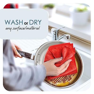  16 x 16 Economy All Purpose Microfiber Towels - 50 Pack -  Reusable Wash Cloths, Dust, Kitchen, Car, Shop Rags for Cleaning (Red) :  Automotive