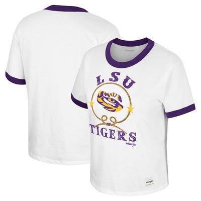 Women's Nike Purple LSU Tigers Slub Ringer Performance Cropped T-Shirt