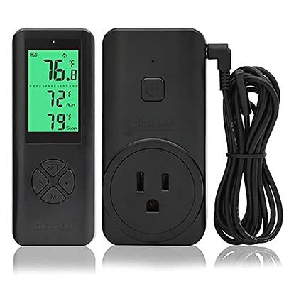VIVOSUN 1500W Digital Temperature Controller, 2-Stage Outlet Thermostat  Heating and Cooling Mode, Thermostat with Dual LED Display, for Homebrew