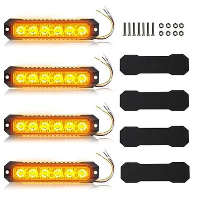 AUXBEAM - (4pcs) 18W 6 LED Blue Emergency Warning Flashing Strobe