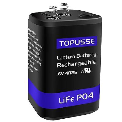 TOPUSSE Rechargeable 6 Volt 4.5AH LiFePO4 Lantern Battery 1500+ Cycles, 6V Batteries  Battery with BMS (Spring Terminals) - Yahoo Shopping