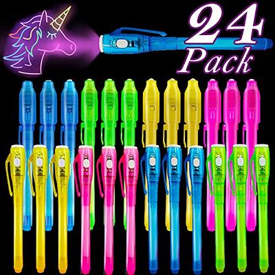 24 Pack Christmas Invisible Ink Pen with UV Black Light Secret Spy Pens  Magic Disappearing Ink