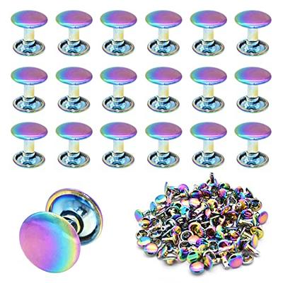 Rainbow Leather Rivets- 10mm Double Cap Rivet Rivets Kit for Leather Craft  60 Sets Repairs Rivets Decoration Rivet Studs for Purse Bags Handbags -  Yahoo Shopping