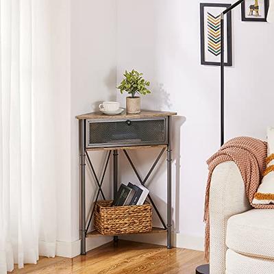 VECELO Corner Display Shelf Free-Standing Organizer for Compact Space