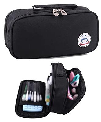 1pc Patch Detail Pencil Bag, Minimalist Portable Stationery Bag For Middle  High College School & Office