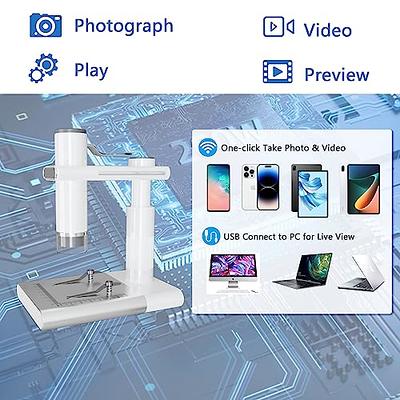 Portable Digital Microscope - Handheld Microscope with 2 LCD Screen - 800X  HD Pocket Microscope for Adults & Kids - Mini Coin Microscope Camera