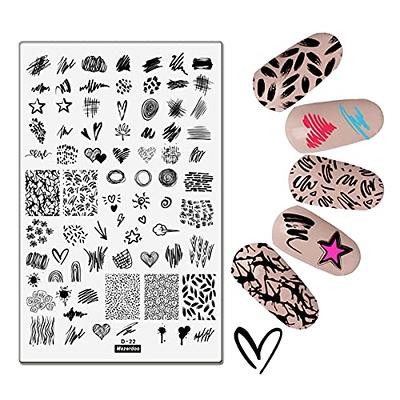 1Pcs Graffiti Star Heart Nail Stamping Plates Geometry Striped Stamp  Templates Cute Line Sun Image Printing Stencil Big Size Design Nails Art  Stamp Mold - Yahoo Shopping