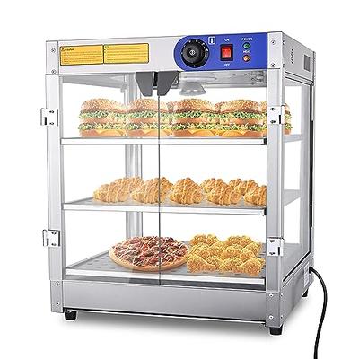 WeChef 2-Tier Pizza Warmer Countertop 24 Commercial Food Warmer Display  w/Removable Trays Light Bulb Pastry Display Case for Restaurant Cafe Buffet