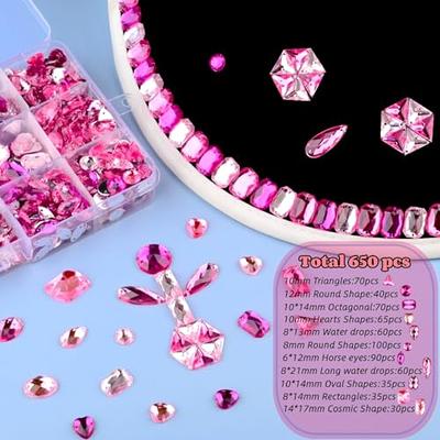 100pcs triangle shape 14mm gem stones sew on crystals light purple