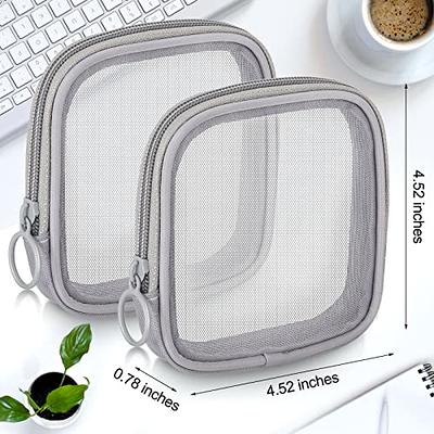 Zipper Pouch, 4 PCS, Mesh Zipper Bags Clear Zipper Pouch Small