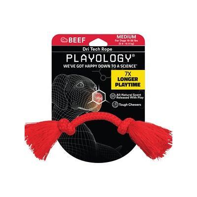 Playology Dri-Tech Dental Rope Pork Sausage Scented Dog Toy - Medium