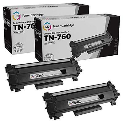 TN760 High-Yield Black Toner Cartridge Twin Pack, TN760 2PK, Replacement  for Brother TN-760 TN-730 Toner for HL-L2350DW L2395DW L2390DW L2370DW