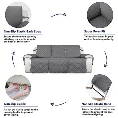 Sofa Covers, Reversible Quilted Water Resistant Slipcover Furniture  Protector for Cushion Couch, Washable Couch Cover with Non Slip Foam and  Elastic
