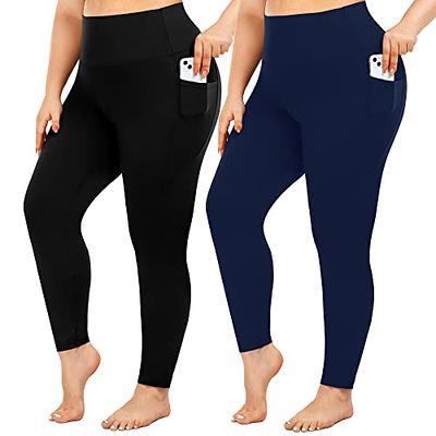 HIGHDAYS 2 Pack Capri Leggings with Pockets - High Waist Womens Yoga Pants  for Workout