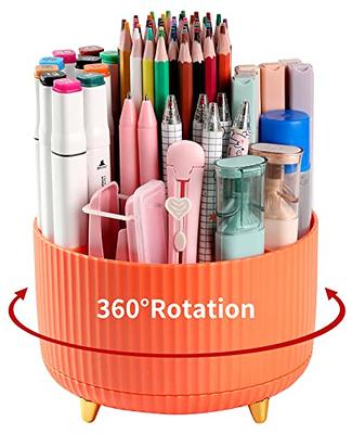 Desk Pencil Pen Holder, 5 Slots 360°Degree Rotating Pencil Pen Organizers  for Desk, Desktop Storage Stationery Supplies Organizer, Cute Pencil Cup  Pot for Office, School, Home, Art Supply, Pink - Yahoo Shopping