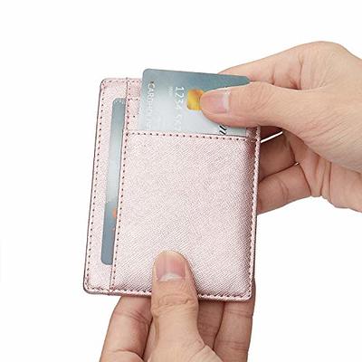 GH Gold Horse Slim RFID Blocking Card Holder Minimalist Leather Front Pocket Wallet for Women