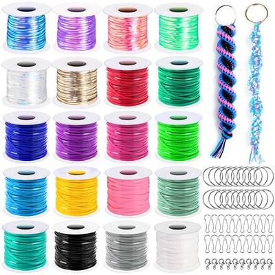 Made to Order Woven Keychain Rexlace Keychain Plastic Lace Keychain  Scoubidou Scoubi Colorful String Boondoggle Gimp Craft Lace Lanyard