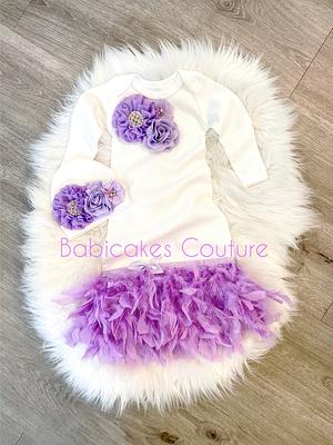 Lavender Layette Gowns Personalized