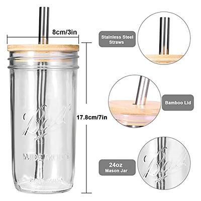 Ulrikco 2 Pack Reusable Boba Cup Bubble Tea Cup, 730ml/24oz Wide