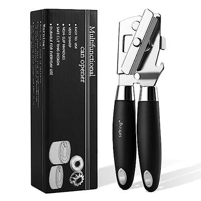 Left-Handed Manual Can Opener & Corkscrew Set, Orange Handle